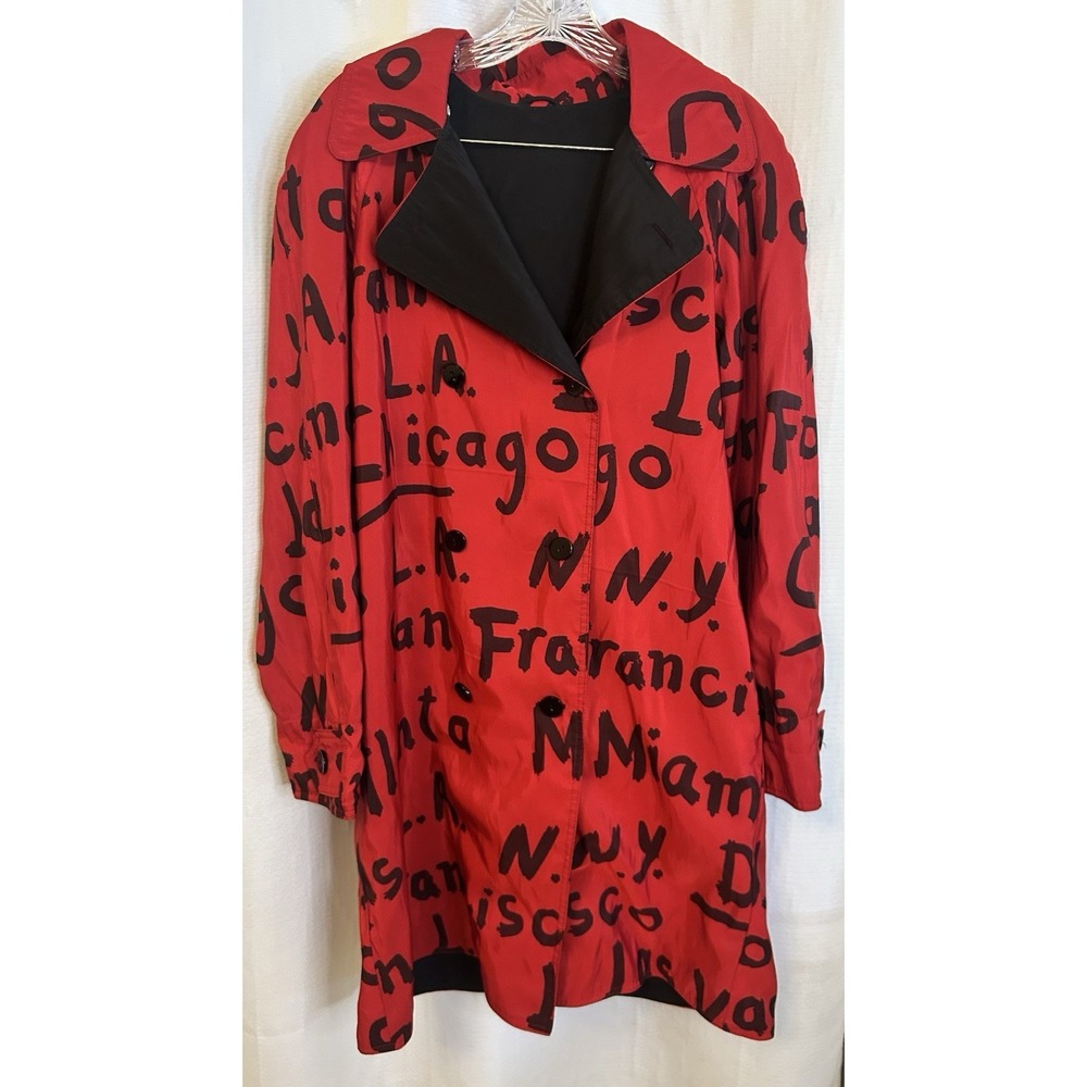 Vintage MPDW City All Over Print Reversible Rain Jacket W/ Hood